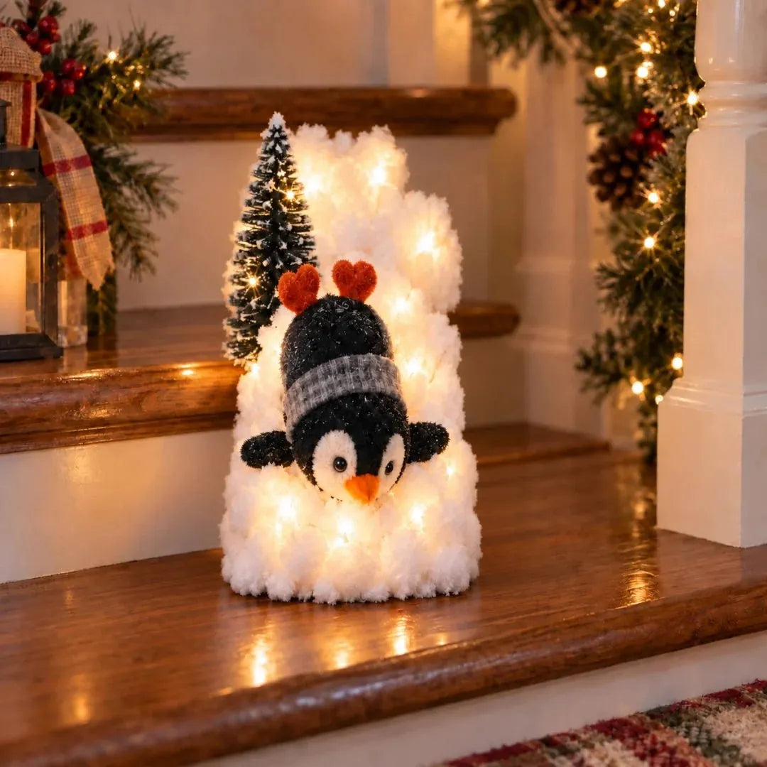 🔥Buy 2 Get 20% OFF🔥Playful Penguin Snowy Stair Railing Decor