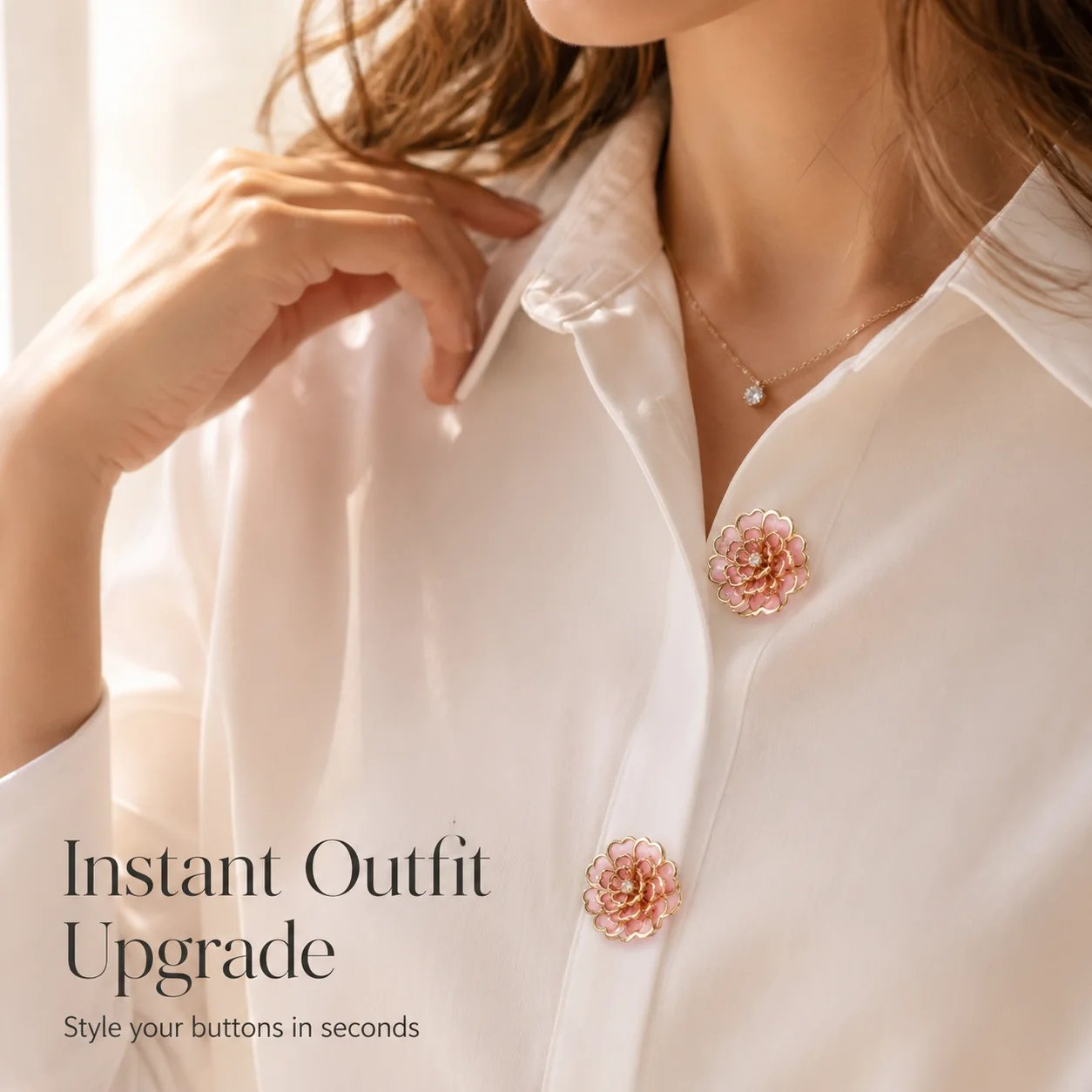 BloomSnap Flower Button Covers 🌸 Dress Up Any Shirt in Seconds
