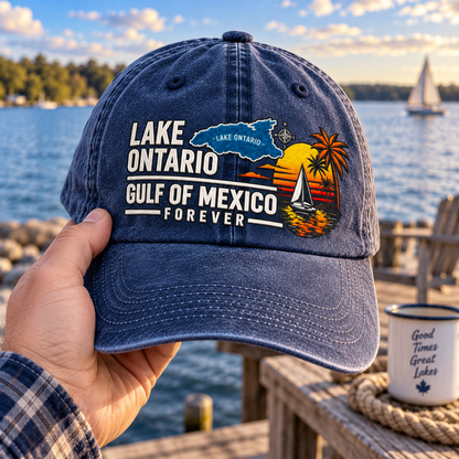 🔥 Lake Ontario & Gulf Forever Vintage Embroidered Cap 🌊