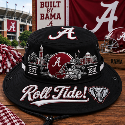 🏈 Roll Tide Crimson Boonie Hat – Alabama Football Game Day Hat