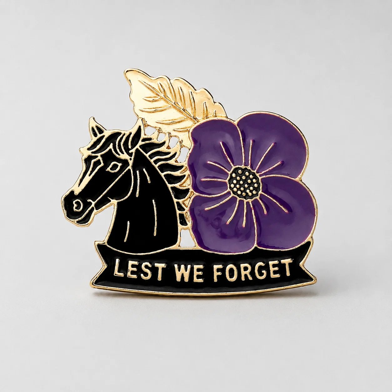Limited Edition War Horse Purple Poppy 111th Anniversary Remembrance Brooch