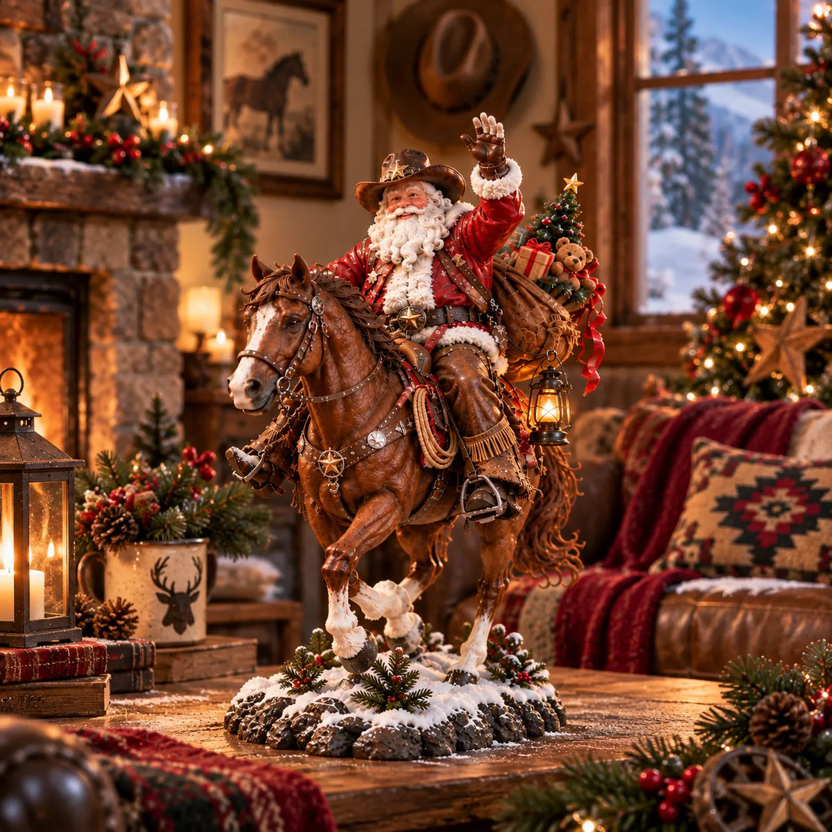 Old West Cowboy Santa Christmas home