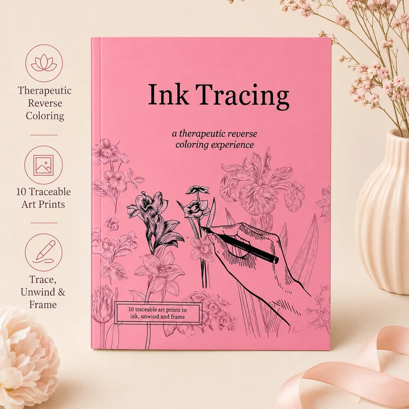 Blush Pink Quiet Lines Art Book