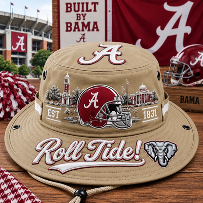 🏈 Roll Tide Crimson Boonie Hat – Alabama Football Game Day Hat
