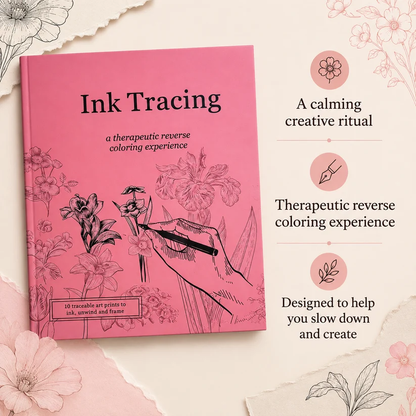 Quiet Lines™ Ink Tracing Art Book ✍️ | Beginner-Friendly Relaxing Creative Set