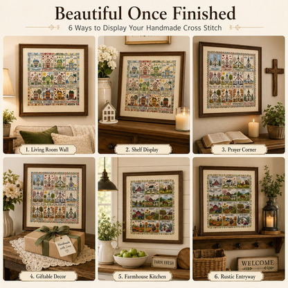 🧵 A Year in Stitches | 12-Month Seasonal Cross Stitch Kit 🌿