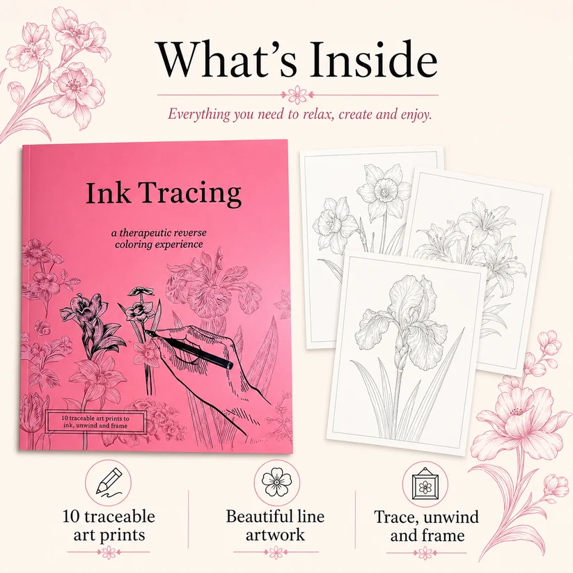 Inside Quiet Lines Ink Tracing Art Book