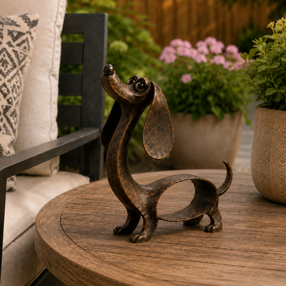 🐶 Forever Dachshund Antique Bronze Sculpture