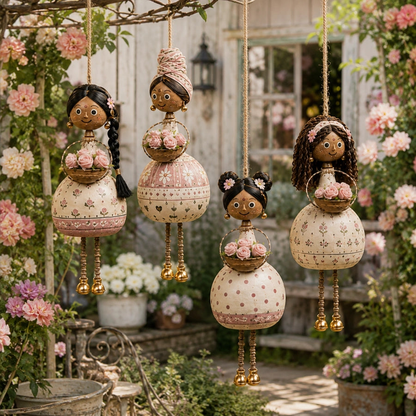 🌸 Dancing Garden Sisters | 4 Piece Rotating Hanging Doll Ornaments