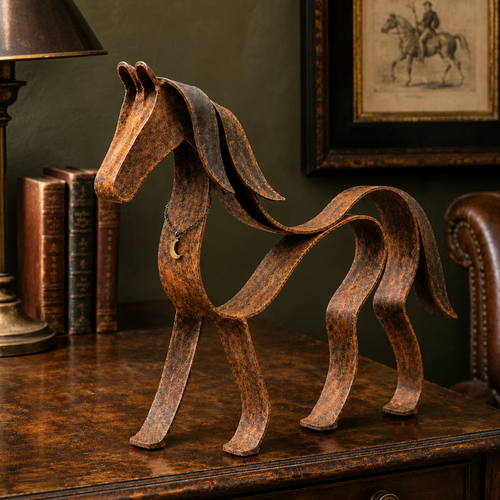 🐎 Wild Spirit Vintage Metal Horse Sculpture