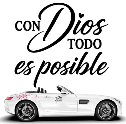 ✨ 50% OFF Con Dios Todo Es Posible Faith Vinyl Decal – Inspirational Spanish Sticker