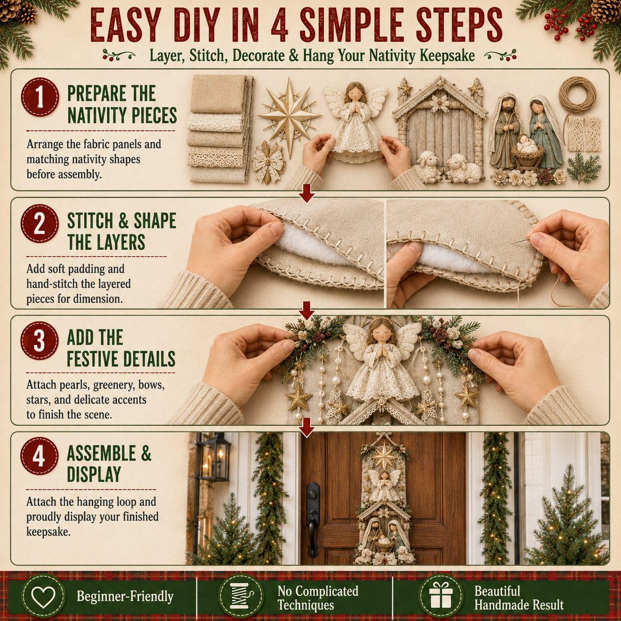 🎄✨ Christmas Handmade Door Décor DIY Collection 🧵🏡