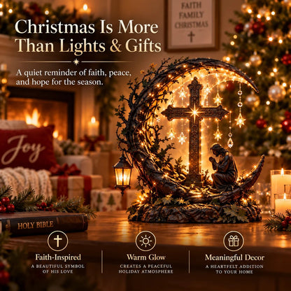 ✨✝️ Light of Faith™ Illuminated Cross Prayer Tabletop Decor