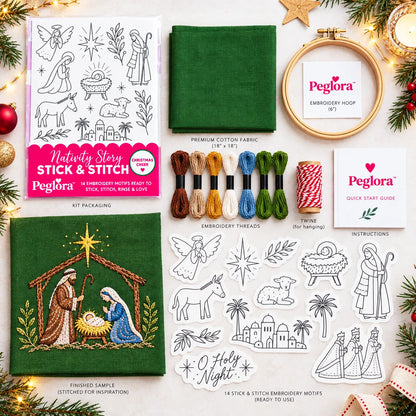 🎄Christmas Stick & Stitch Embroidery Pattern Pack – 5 Sheets / 70 Wash-Away Embroidery Motifs🧵