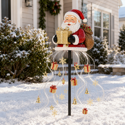🎅✨ Santa’s Golden Gift Fountain Light 🎁🌟