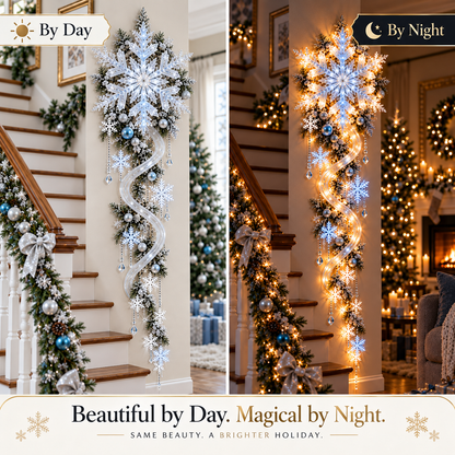 ❄️ Giant Snowflake Blizzard Trail™ Lighted Christmas Wall Decor