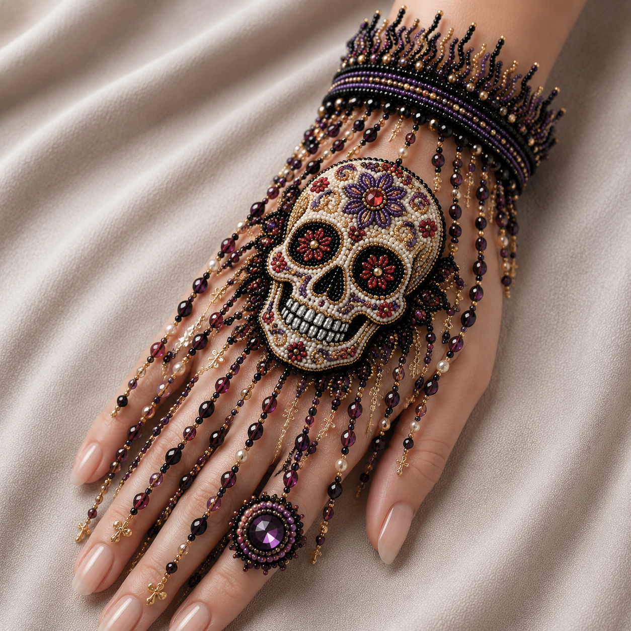 🎃 DIY Halloween Beaded Hand Jewelry Kit