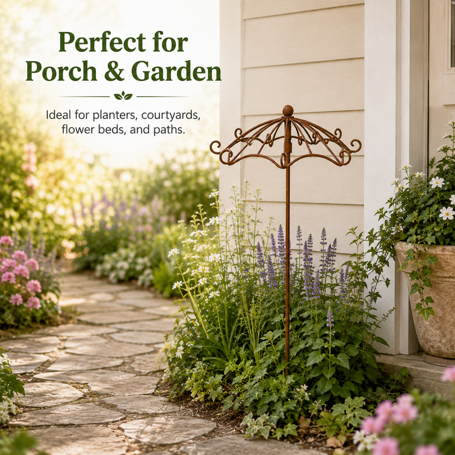 Vintage umbrella trellis for porch and garden
