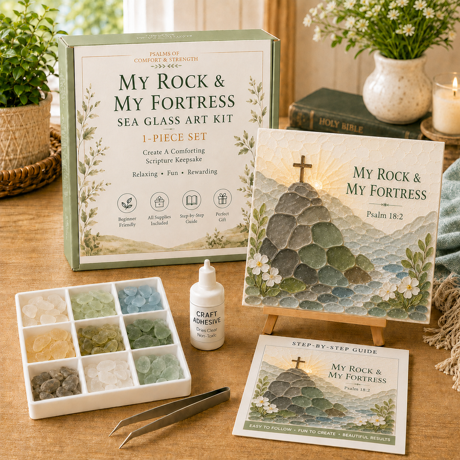 My Rock & My Fortress sea glass-style art kit