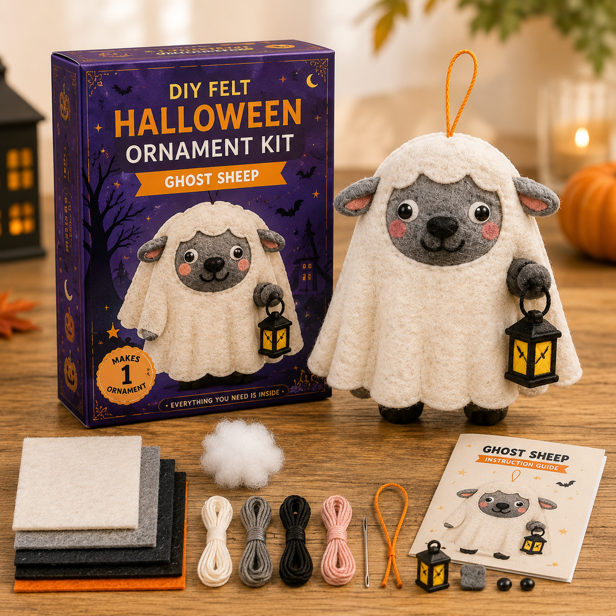 🎃🧵 Spooky Critters Halloween DIY Ornament Collection - BUY 3 GET 1 FREE（4 PCS）