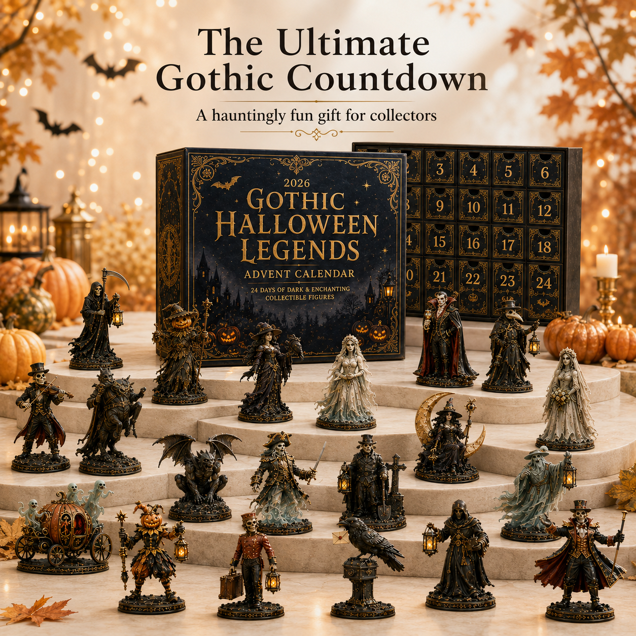 🎃 2026 Gothic Halloween Legends Advent Calendar – 24 Dark Collectible Figures