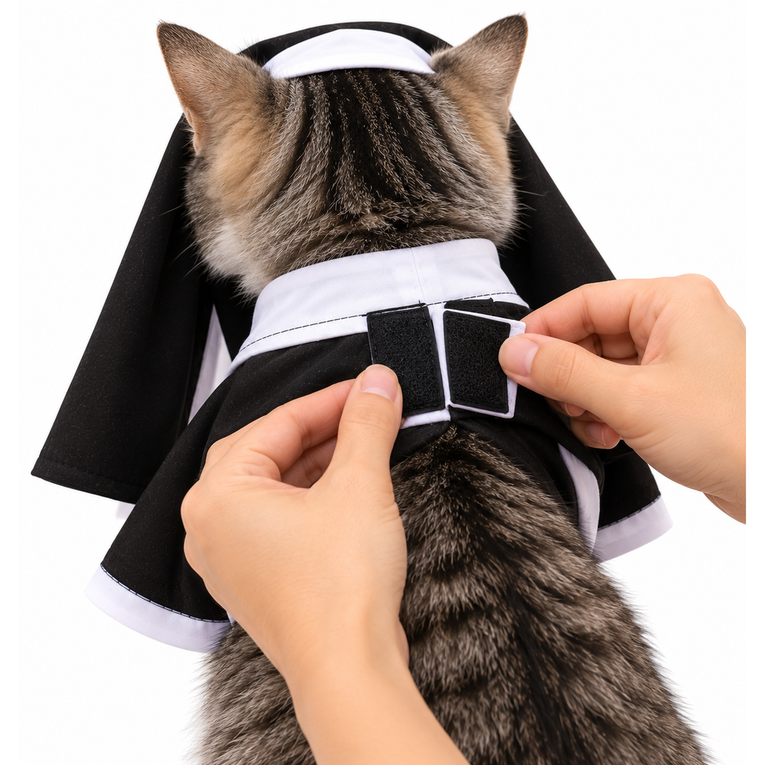 Adjustable closure on Holy Mischief pet costume