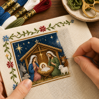 ✝️ Jesus Story Cross Stitch Kit – Biblical Moments DIY Embroidery Collection 🧵✨