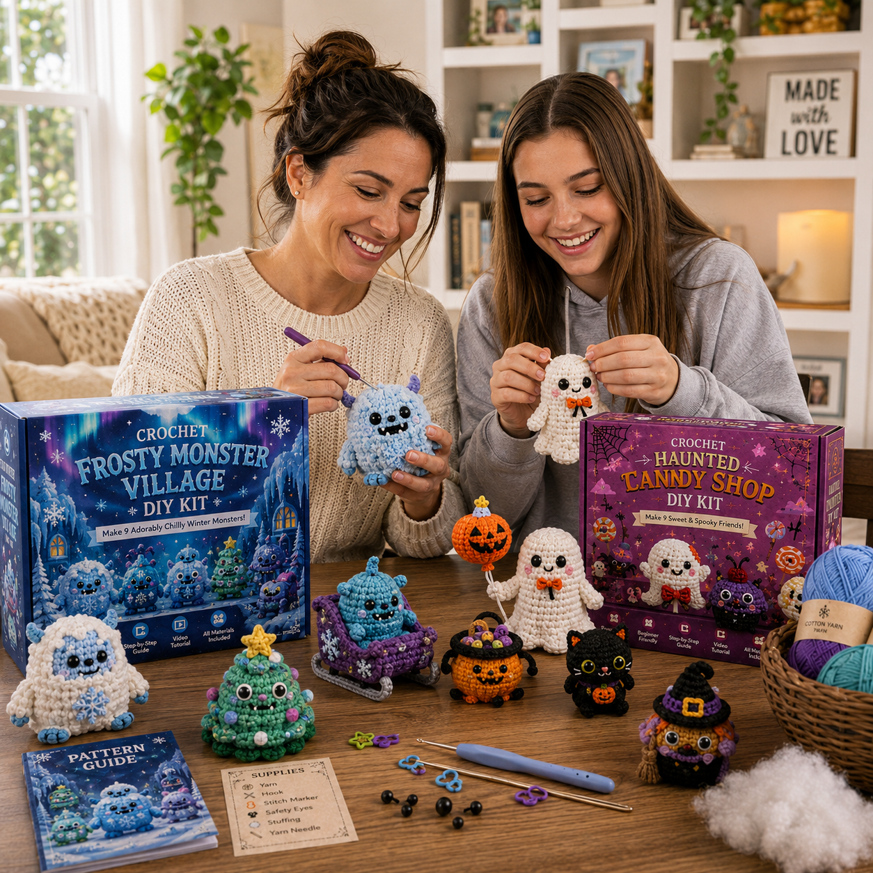 🎃 Creepy Cute Crochet Adventures — 9-Piece Halloween & Fantasy DIY Crochet Kit