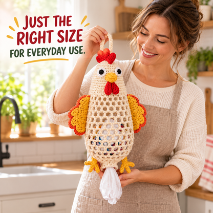 🔥LAST DAY 49% OFF – 🌼 Cottage Harvest Keepers™ — Crochet Animal Bag Holder DIY Kit | 8 Adorable Designs