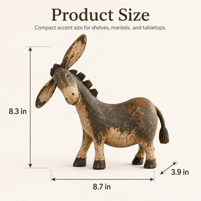 Rustic Donkey Figurine for Farmhouse Decor