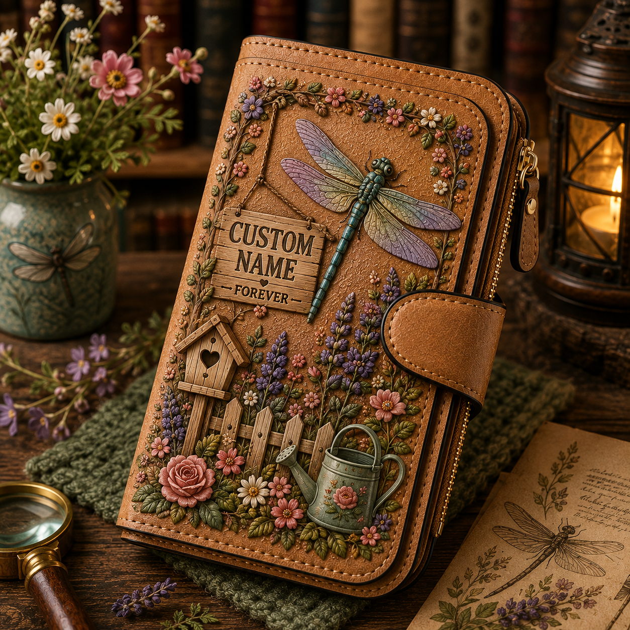 🌸 Personalized Garden Embossed Wallet - Perfect Gift For Her 🌿