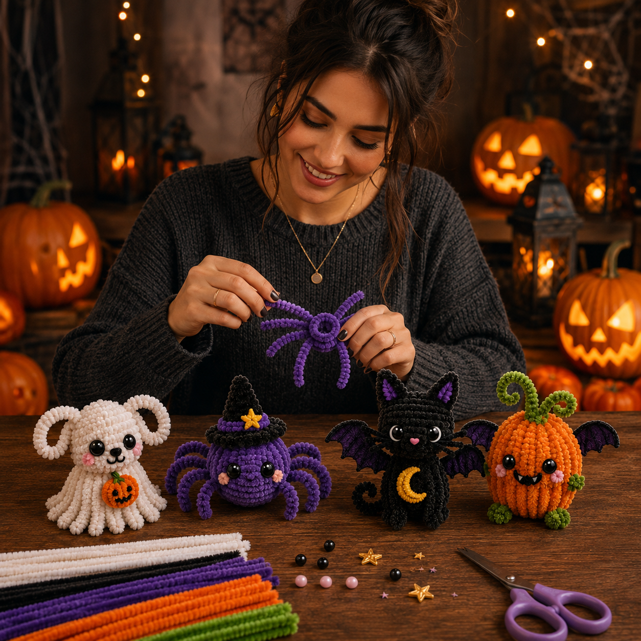 ✨🎃 Spooky Twist Pals Chenille DIY Kit 👻🕷️