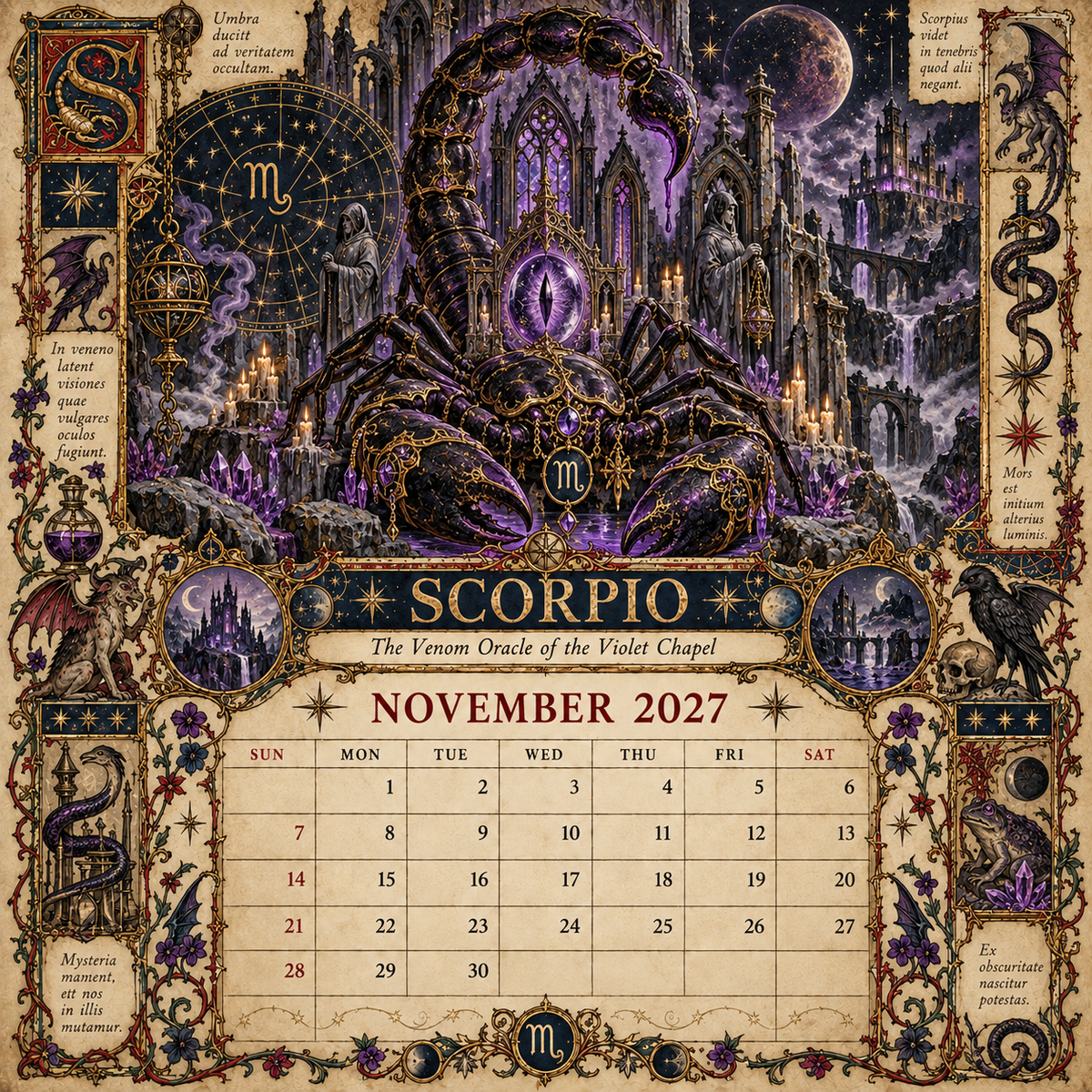 2027 Zodiac Grimoire Calendar™ | 12 Signs, 12 Forbidden Chapters