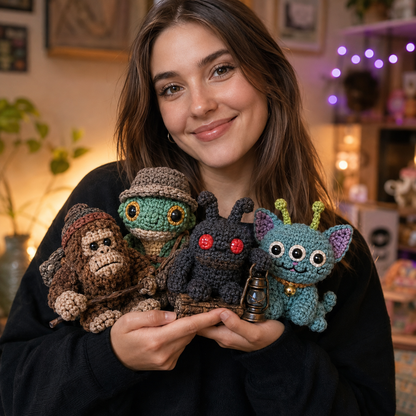 🧶 Midnight Oddities — 9-Piece Creepy Cute Crochet DIY Kit