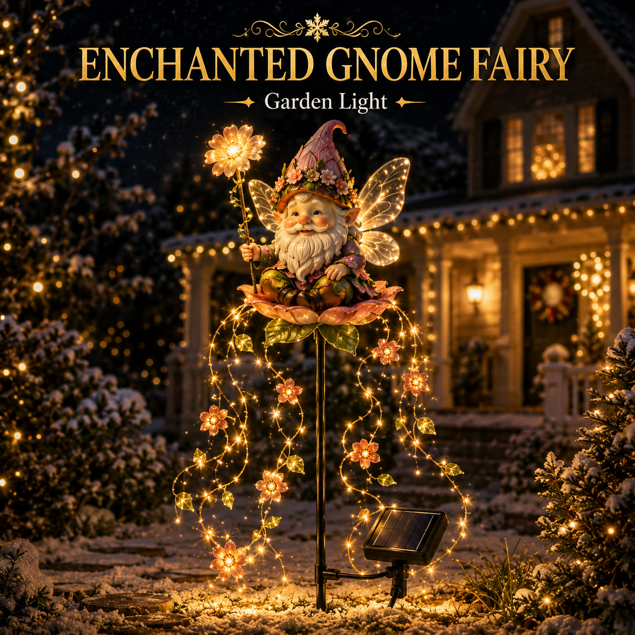 ✨ Enchanted Flower Fairy Solar Garden Light – Magical Glowing Outdoor Christmas Yard Decor 🧚🌸