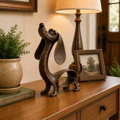 🐶 Forever Dachshund Antique Bronze Sculpture