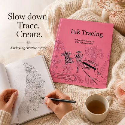 Quiet Lines™ Ink Tracing Art Book ✍️ | Beginner-Friendly Relaxing Creative Set