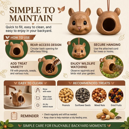 🐿️ Funny Squirrel Mask Feeder | Hanging Backyard Nut Feeder & Garden Decor