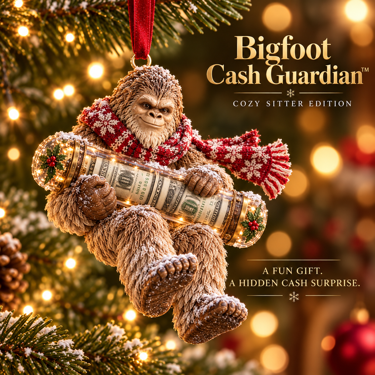 🧸 Cozy Sitter Bigfoot Cash Keeper ornament