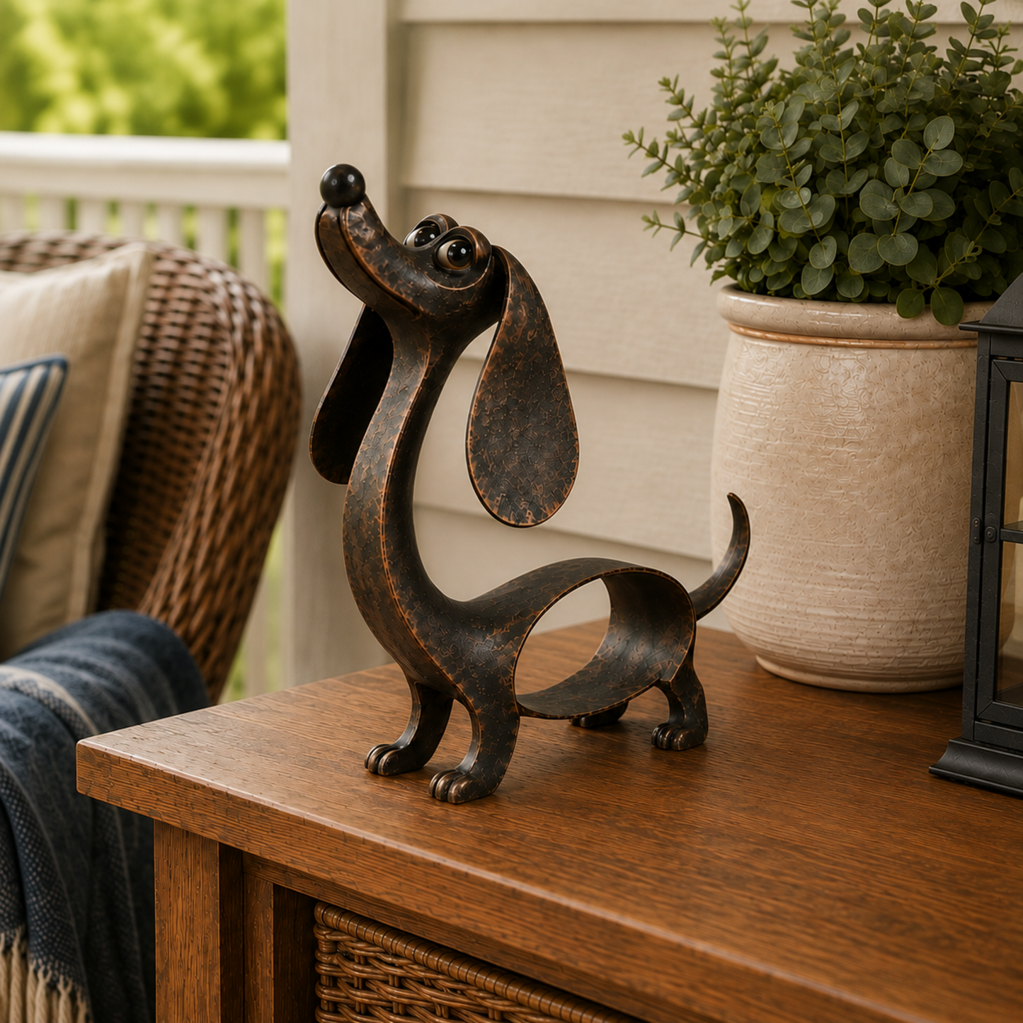 🐶 Forever Dachshund Antique Bronze Sculpture