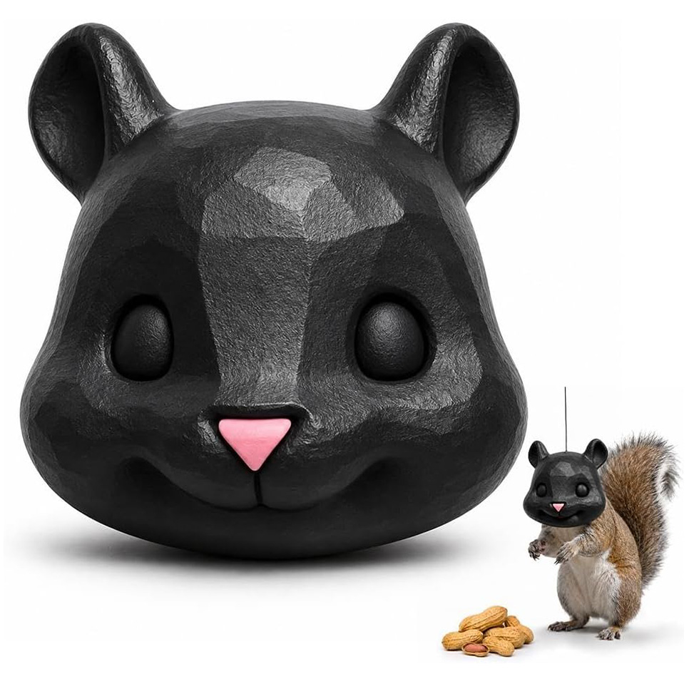 🐿️ Funny Squirrel Mask Feeder | Hanging Backyard Nut Feeder & Garden Decor
