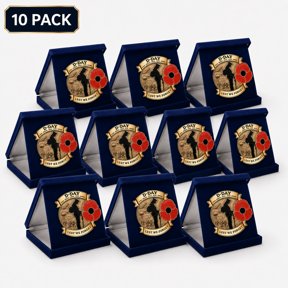 Ten pack D-Day commemorative brooches