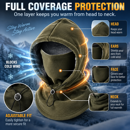 ⏰Limited Stock 49% OFF -  ❄️ Winter Fleece Balaclava Hood – Full Face, Head & Neck Protection For Cold Weather Outdoors