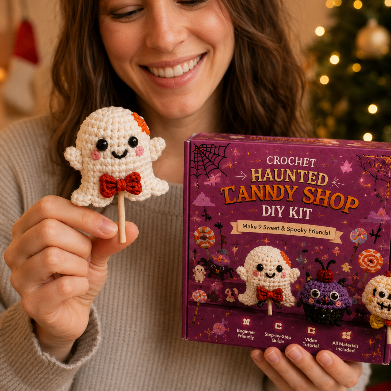 Handmade Halloween crochet characters