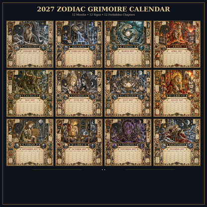 2027 Zodiac Grimoire Calendar™ | 12 Signs, 12 Forbidden Chapters