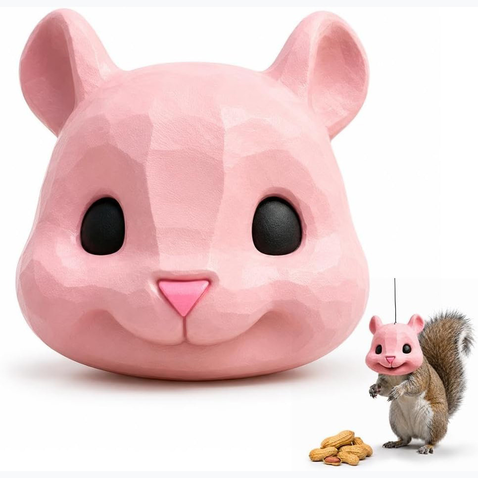 🐿️ Funny Squirrel Mask Feeder | Hanging Backyard Nut Feeder & Garden Decor