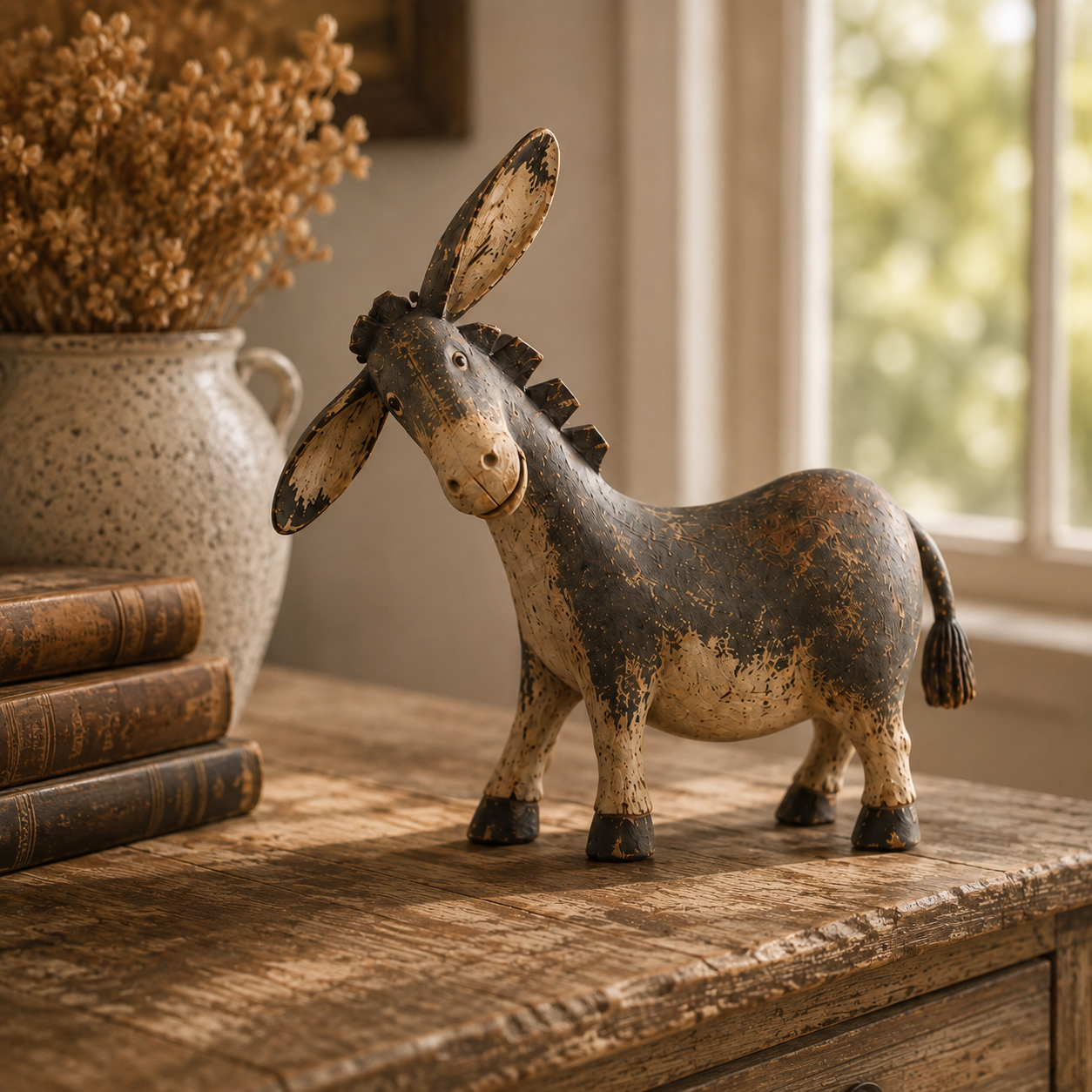 Rustic Donkey Figurine in farmhouse decor