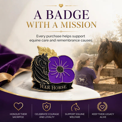 Limited Edition War Horse Purple Poppy 111th Anniversary Remembrance Brooch