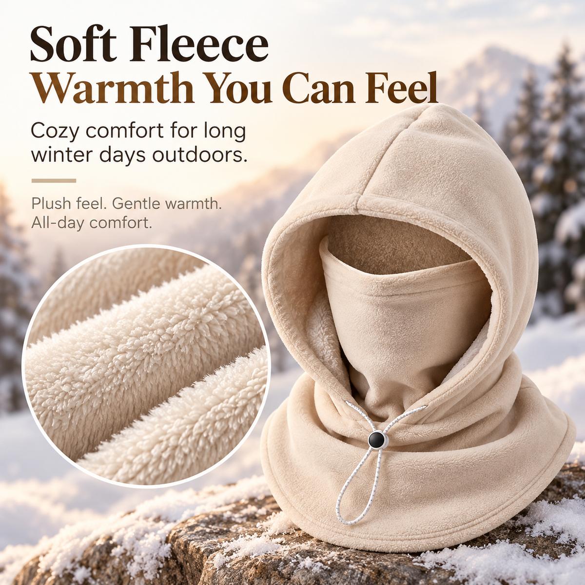⏰Limited Stock 49% OFF -  ❄️ Winter Fleece Balaclava Hood – Full Face, Head & Neck Protection For Cold Weather Outdoors