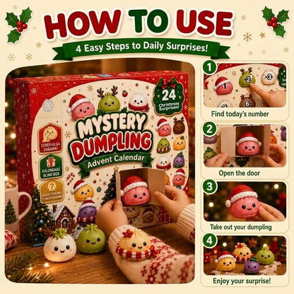 🎄Christmas Dumpling Squishy Advent Calendar🎁 24 Cute Surprise Fidget Toys